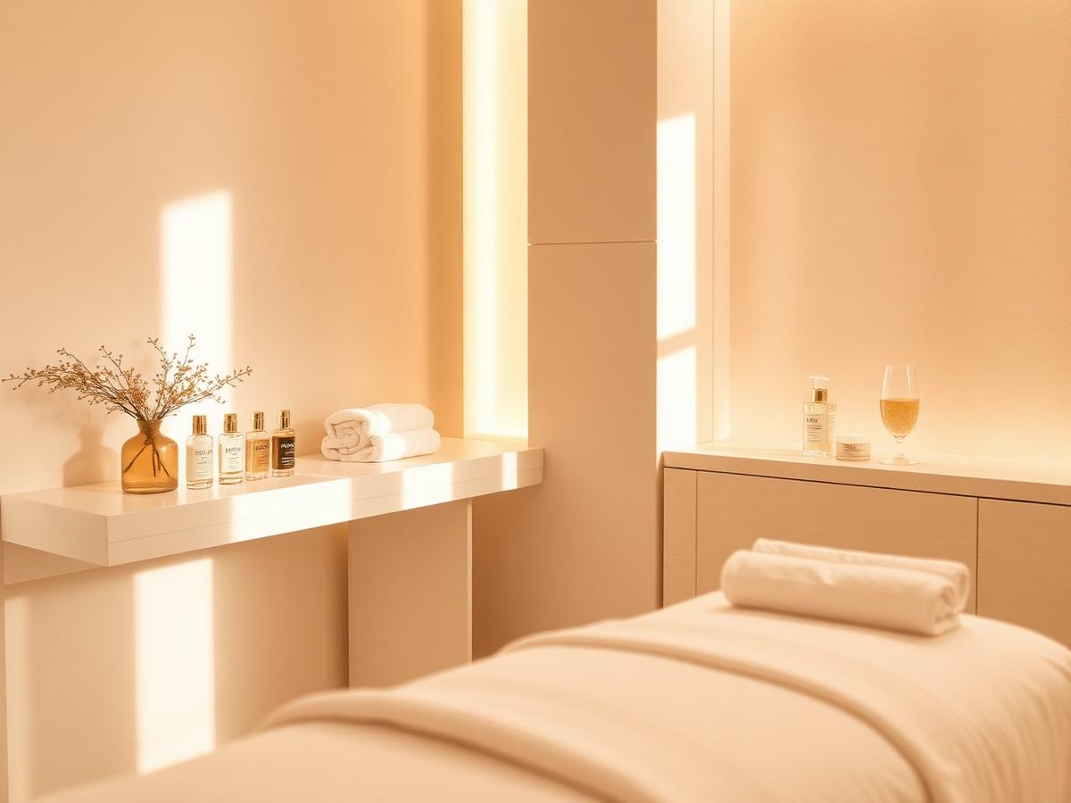 Calm, warm aesthetic centre interior